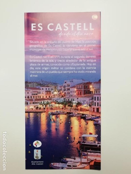 Folhetos de turismo: Folleto Es Castella Ma&oacute; Menorca Mah&oacute;n Turismo