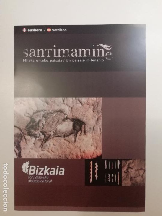 Folhetos de turismo: Hoja volandera Cueva de Santimami&ntilde;e Santuario prehist&oacute;rico Cort&eacute;zubi Kortezubi Vizcaya Turismo