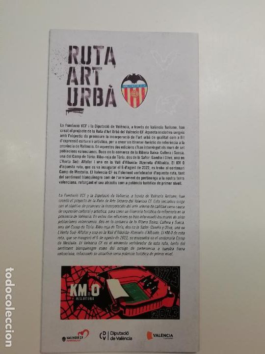 Folhetos de turismo: Folleto Ruta Art Urb&agrave; Diputaci&oacute; de Val&egrave;ncia Comunitat Valenciana Turismo