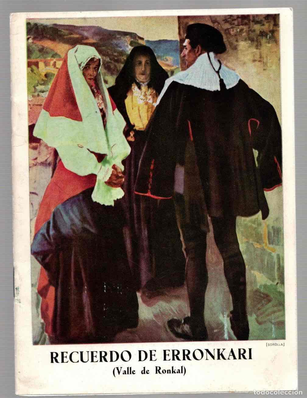 Tourismusbrosch&uuml;ren: RECUERDO DE ERRONKARI (VALLE DE RONKAL). ED. AU&Ntilde;AMENDI. ZARAUZ A&Ntilde;O 1966