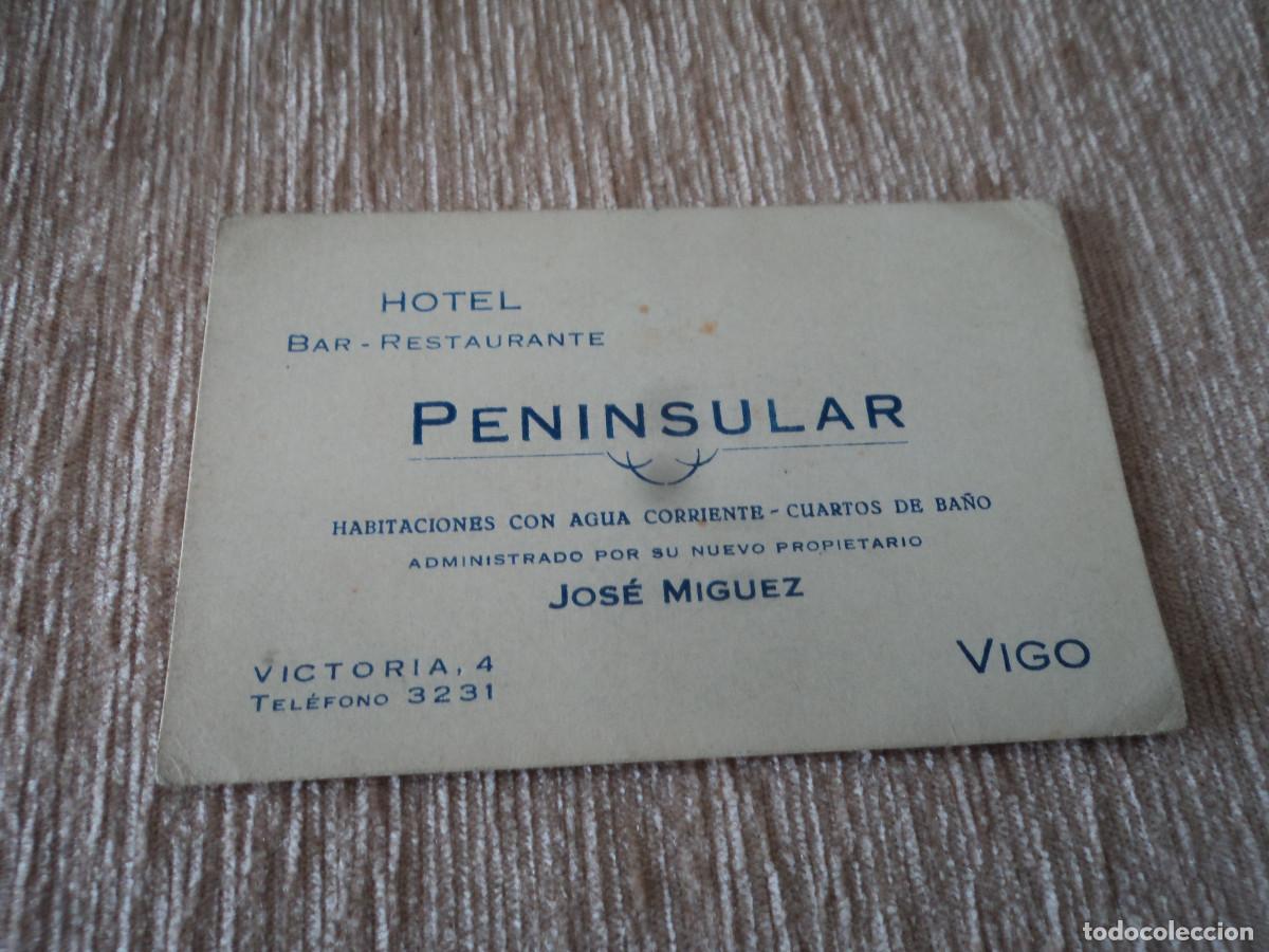 Folletos de turismo: antigua tarjeta de hotel, bar restaurante peninsular de vigo