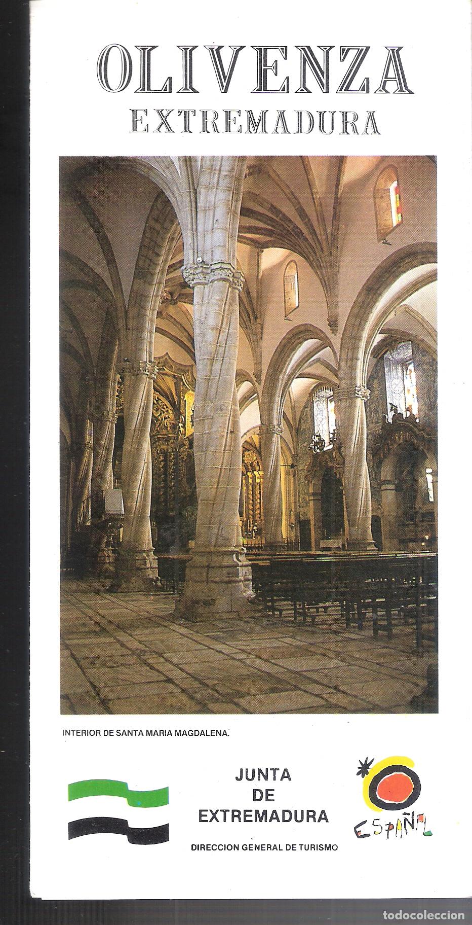 Folletos de turismo: Olivenza. Junta de Extremadura. 1984. Cuadr&iacute;ptico. 21X11 cm.