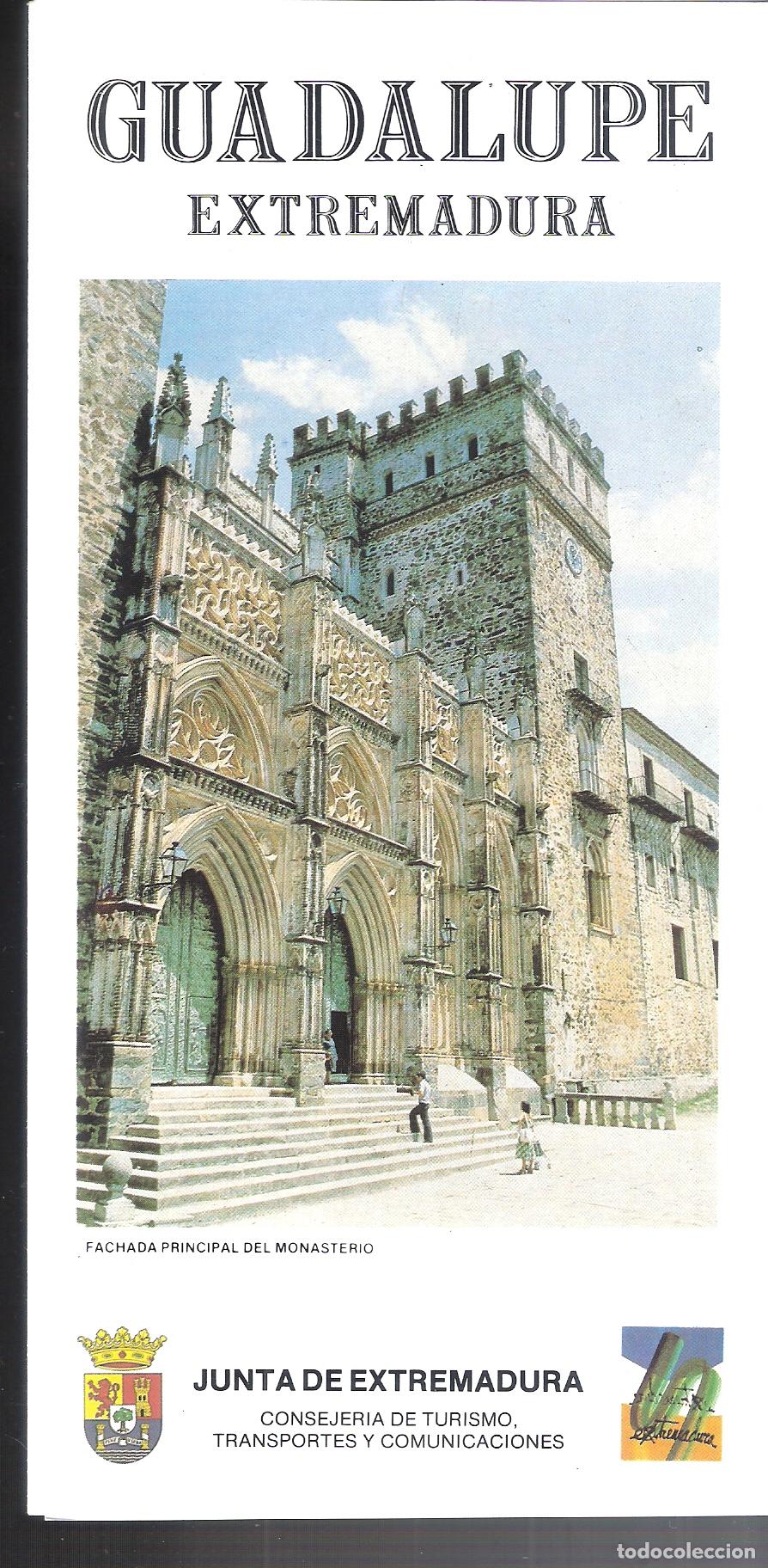 Brochures de tourisme: Guadalupe. Junta de Extremadura. 1984. Cuadr&iacute;ptico. 21X11 cm.