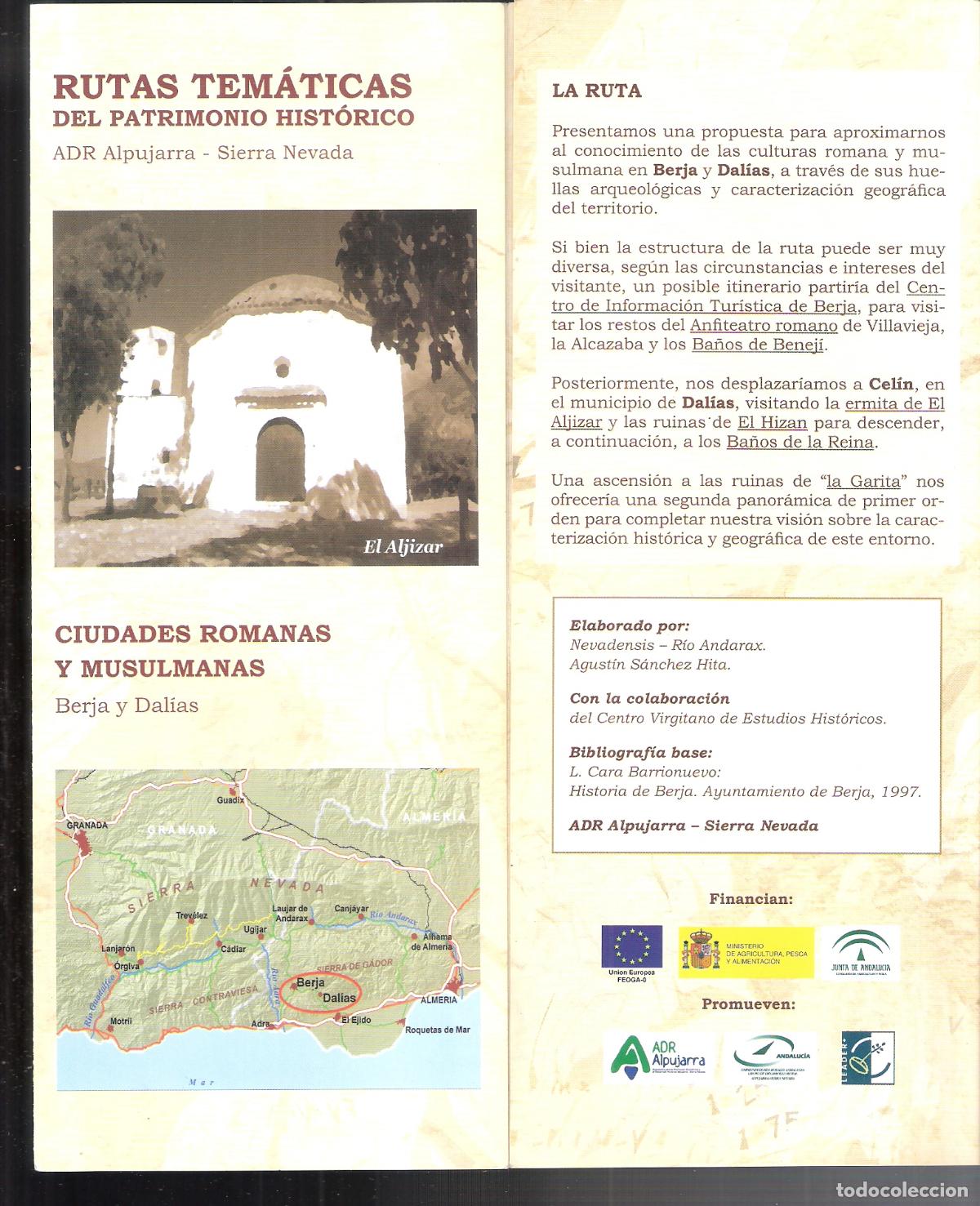 Folhetos de turismo: ADR Alpujarra - Sierra Nevada.Rutas tem&aacute;ticas del Patrimonio Hist&oacute;rico.Ciudades romanas y musulmanas