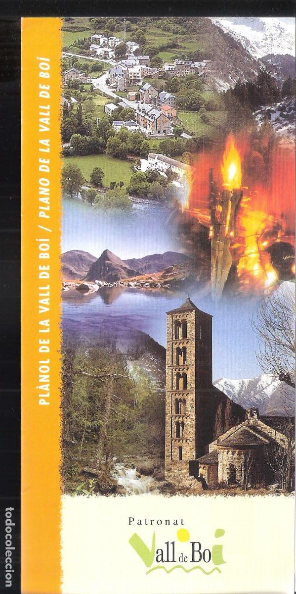 Tourismusbrosch&uuml;ren: Pl&agrave;nol / Plano de la Vall de Boi. Patronat Vall de Boi. Lleida. Desplegable 21X10/42X30 cm
