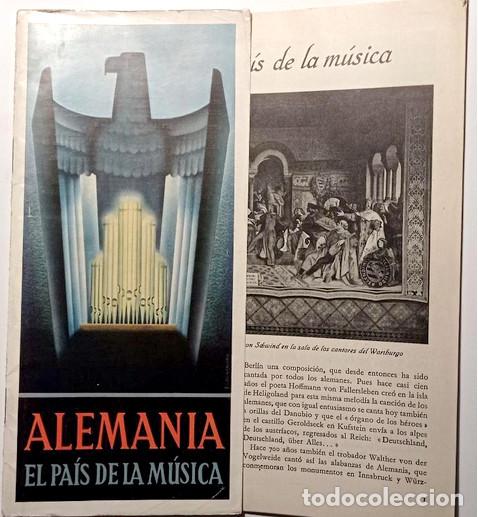 Tourismusbrosch&uuml;ren: ALEMANIA, EL PA&Iacute;S DE LA M&Uacute;SICA. Folleto a&ntilde;os 1930
