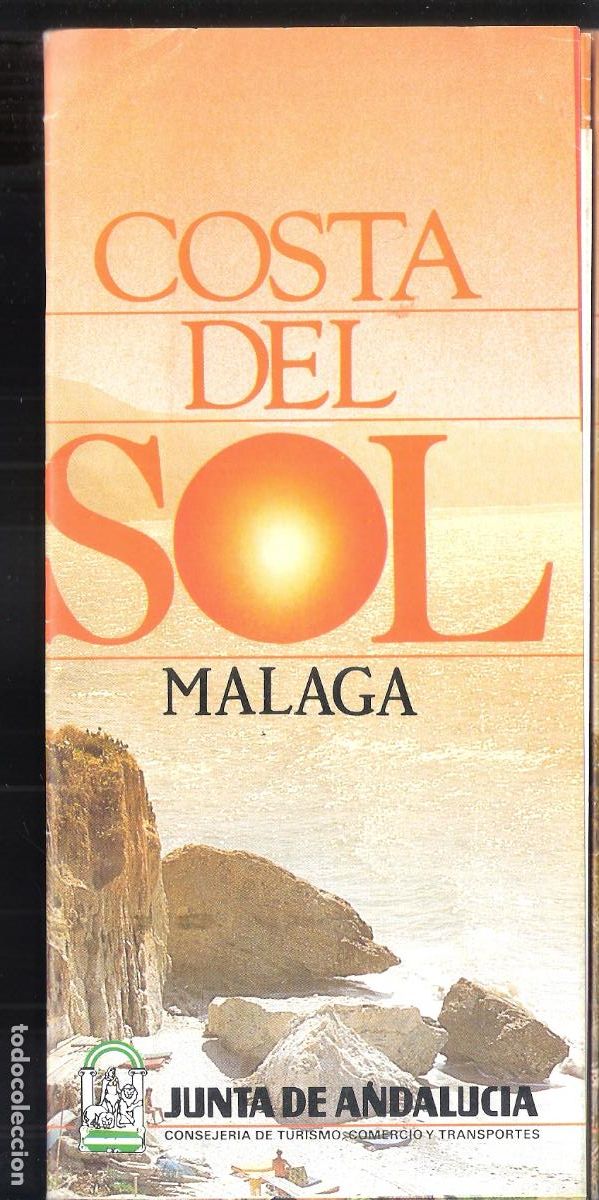 Tourismusbrosch&uuml;ren: Costa del Sol. 1985. Junta de Andaluc&iacute;a. Desplegable 21X10 / 40X70 cm.