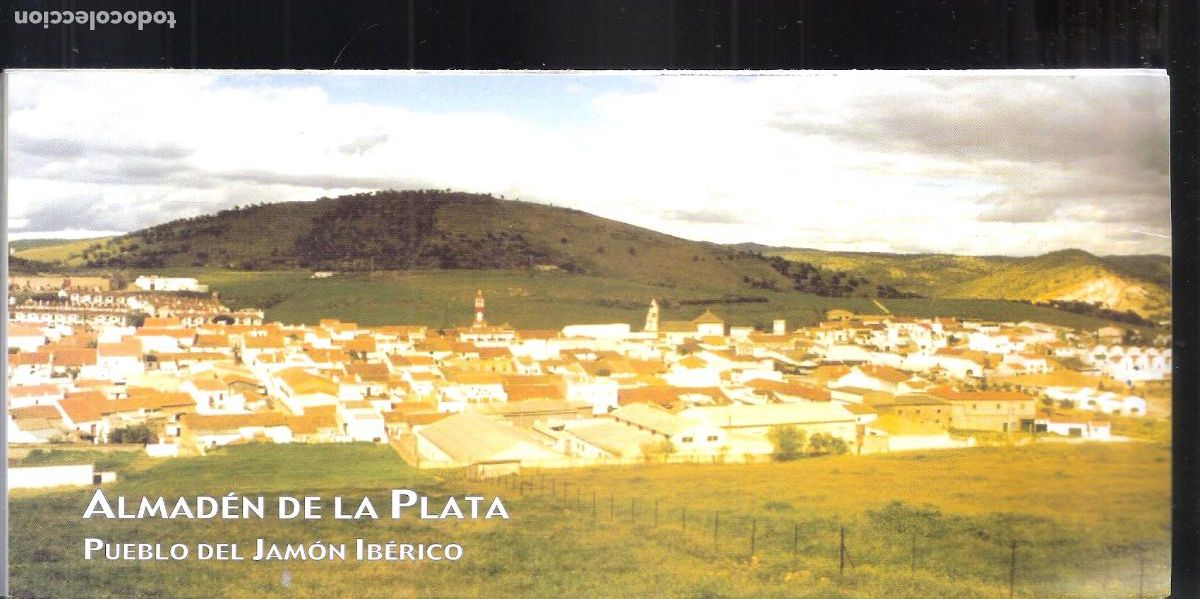 Brochures de tourisme: Almad&eacute;n de la Plata. Pueblo del jam&oacute;n Ib&eacute;rico. Sevilla. Deplegable (14 caras). 21X10 cm.