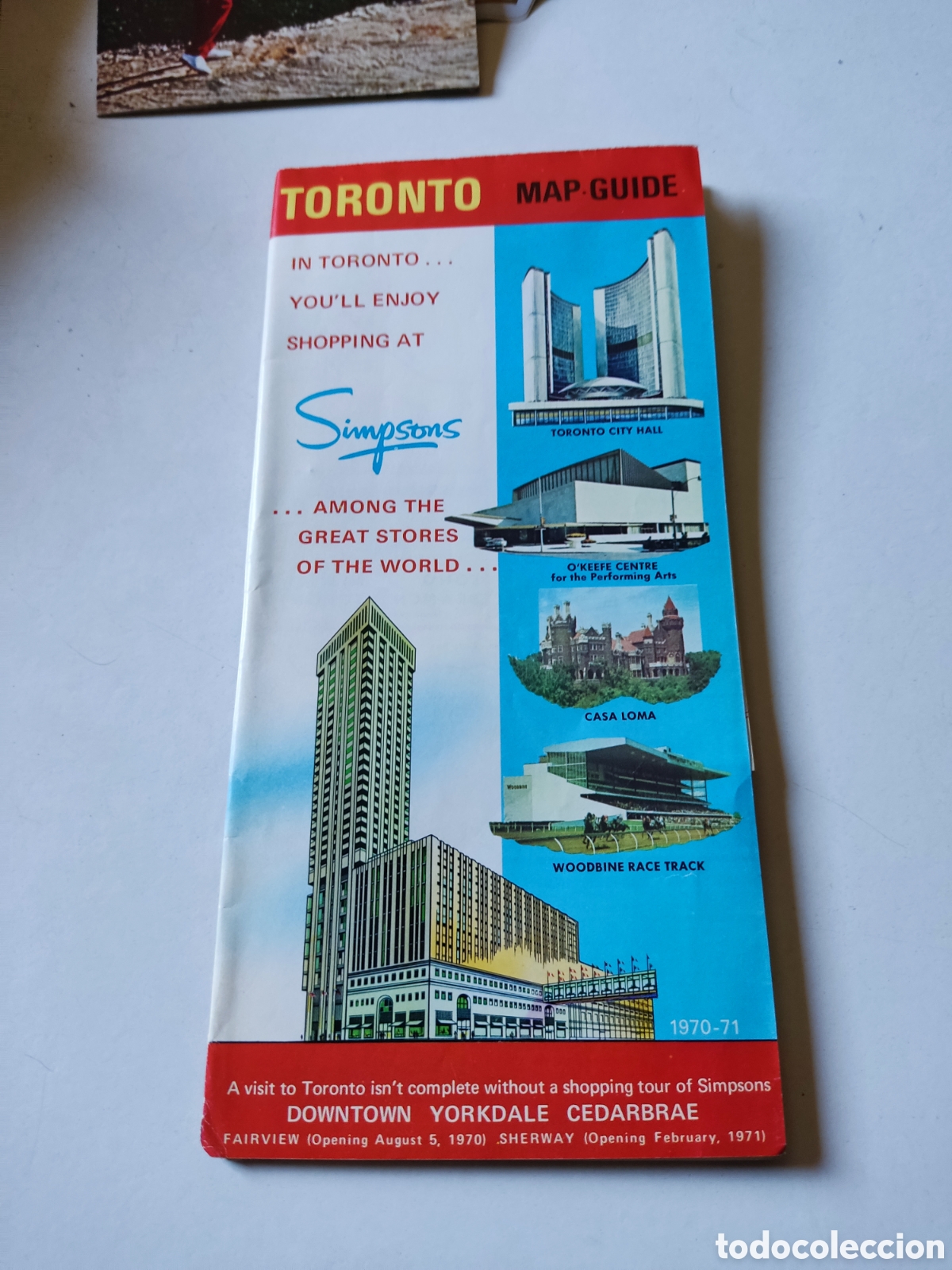 Folletos de turismo: Folleto tur&iacute;stico mapa Toronto 1970