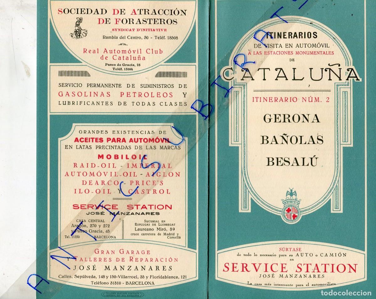 Folletos de turismo: DIPTICO A&Ntilde;OS 30 SEVICE STATION JOSE MANZANARES BANYOLES BESALU ITINERARIO PARA AUTOMOVIL COCHE