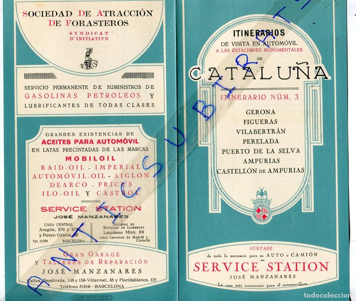 Folletos de turismo: DIPTICO A&Ntilde;OS 30 SEVICE STATION JOSE MANZANARES ITINERARIO AUTOMOVIL VILABERTRAN PERELADA EMPURIES