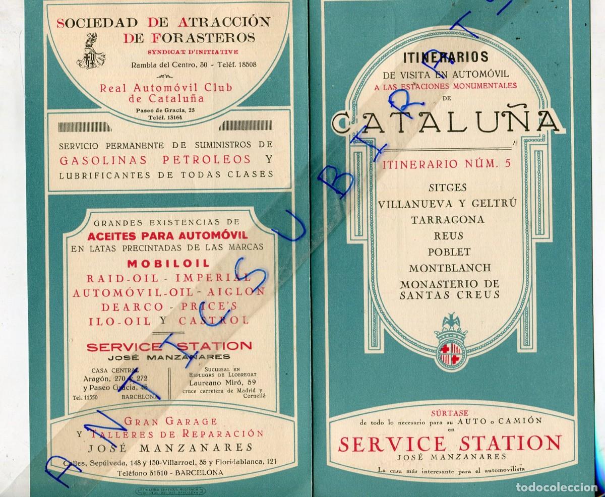 Folletos de turismo: DIPTICO A&Ntilde;OS 30 SEVICE STATION JOSE MANZANARES ITINERARIO AUTOMOVIL POBLET SANTES CREUS MONTBLANCH