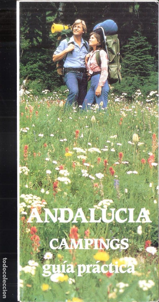 Tourismusbrosch&uuml;ren: Andaluc&iacute;a. Campings. Guia pr&aacute;ctica. 1985. Desplegable. 22X10 / 44x60 cm.