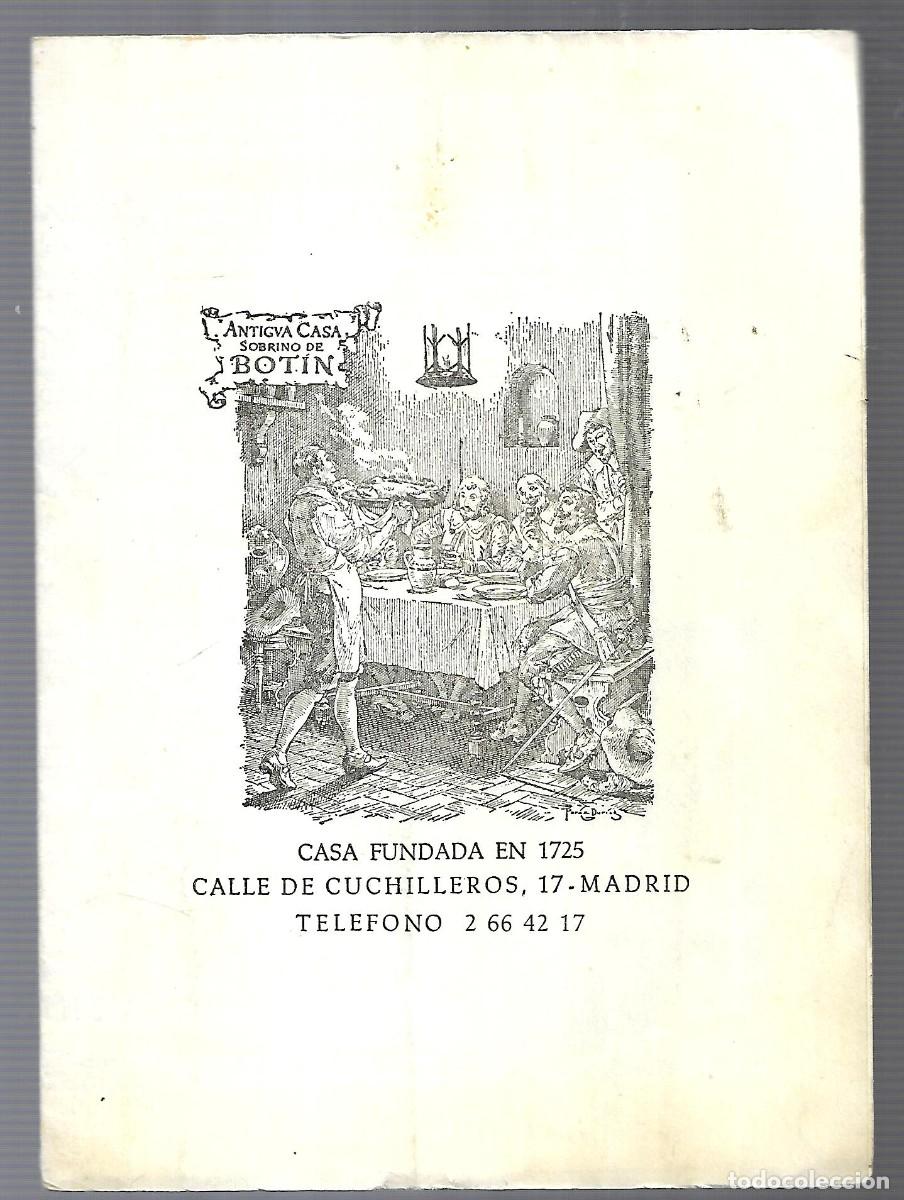 Travel Brochures: PD- FOLLETO DE CASA BOTIN , FUNDADA EN 1725. CALLE CUCHILLEROS, MADRID.. DEDICADO A LA FAMIIA FRADE