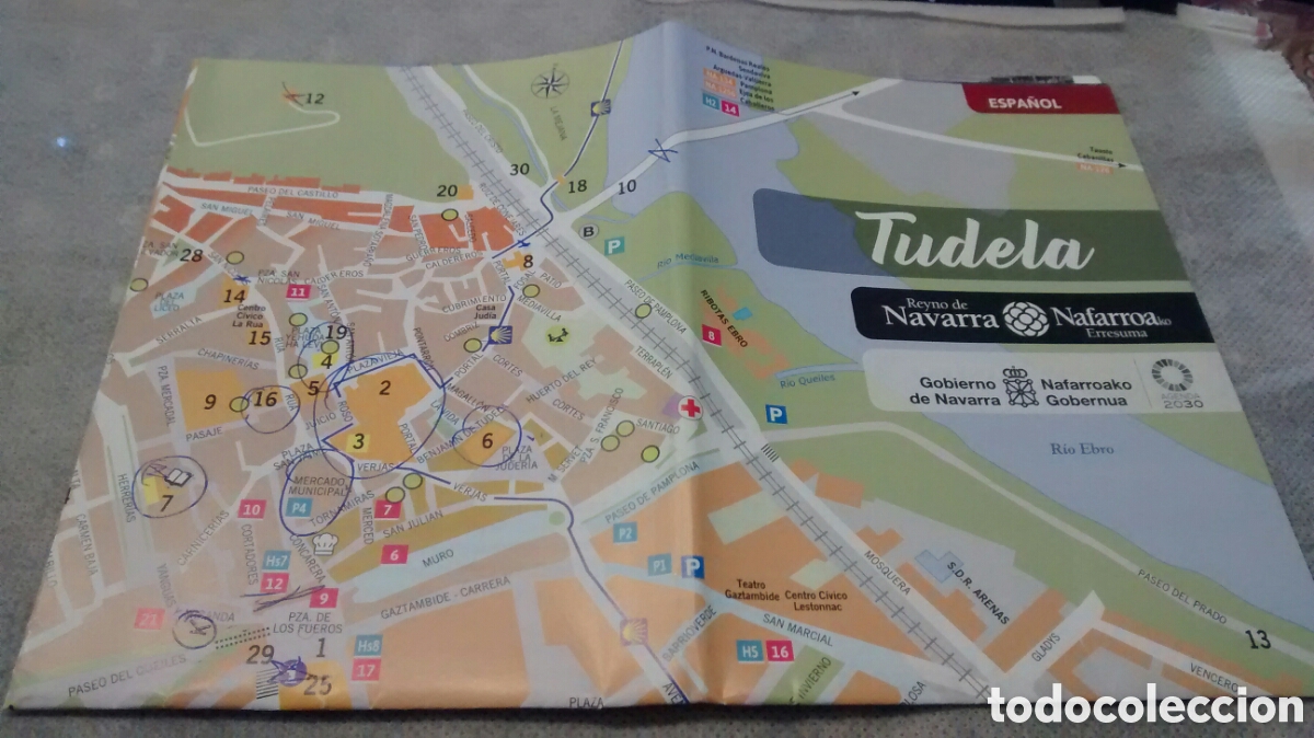 Brochures de tourisme: PLANO TURISTICO DE TUDELA CON VISITAS A REALIZAR