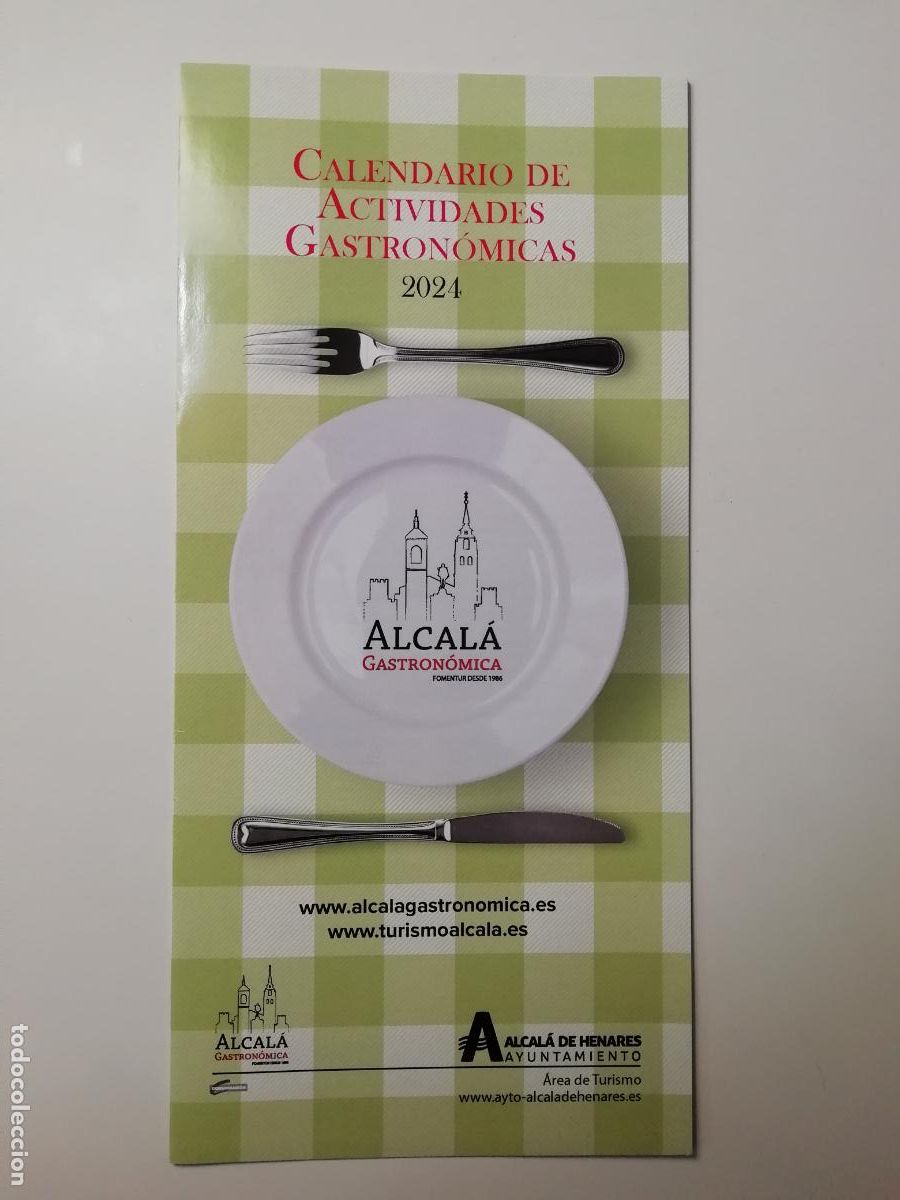 Tourismusbrosch&uuml;ren: Folleto Calendario actividades gastron&oacute;micas 2024 Alcal&aacute; de Henares Madrid Turismo Gastronom&iacute;a