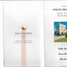 Folletos de turismo: FOLLETO HOTEL RESTAURANTE KARLOS ARGUIÑANO