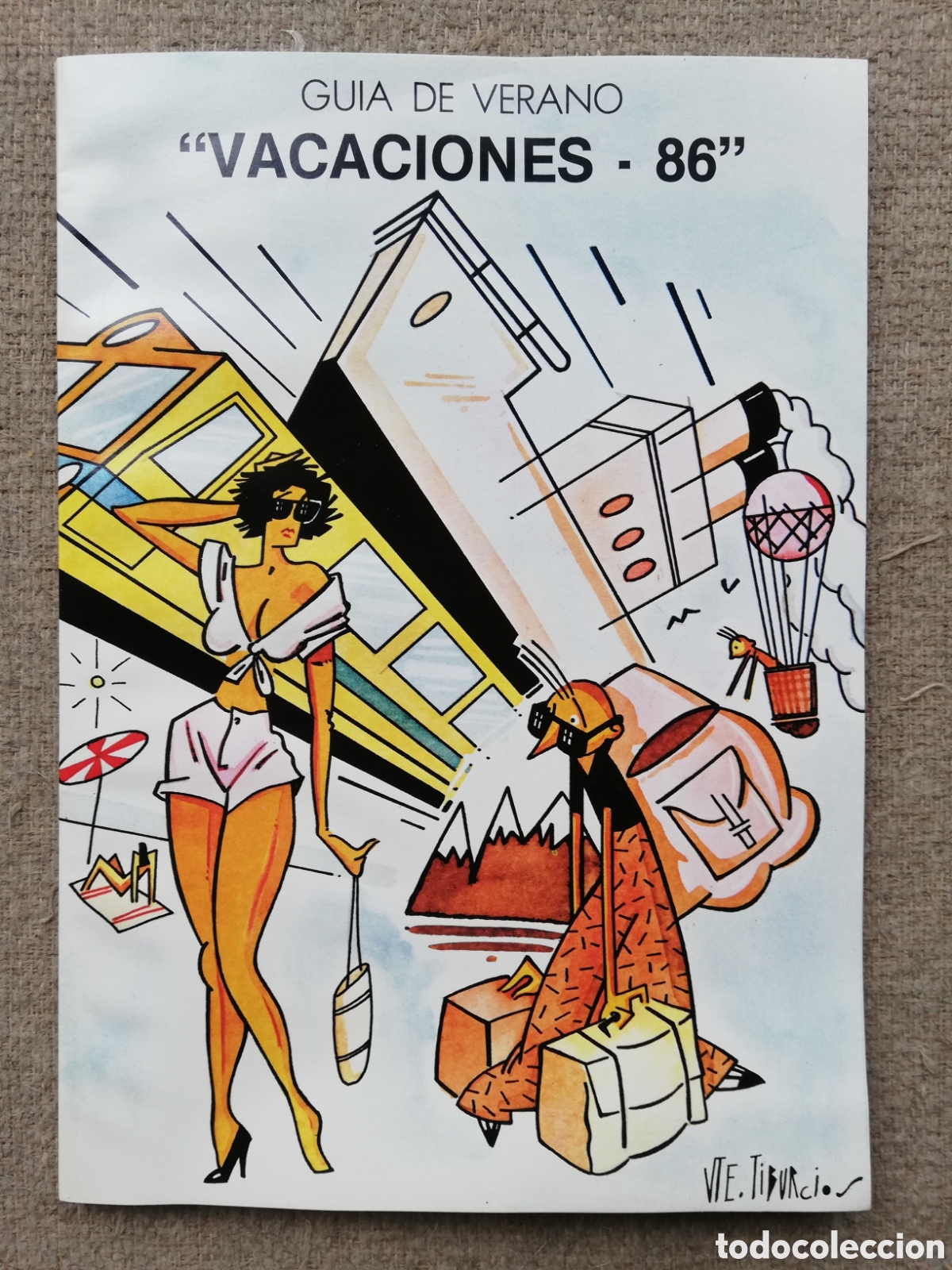 Brochures de tourisme: Gu&iacute;a de verano. Vacaciones - 86. Folleto regi&oacute;n de Murcia ilustrado por Vicente Tiburcio. 1986