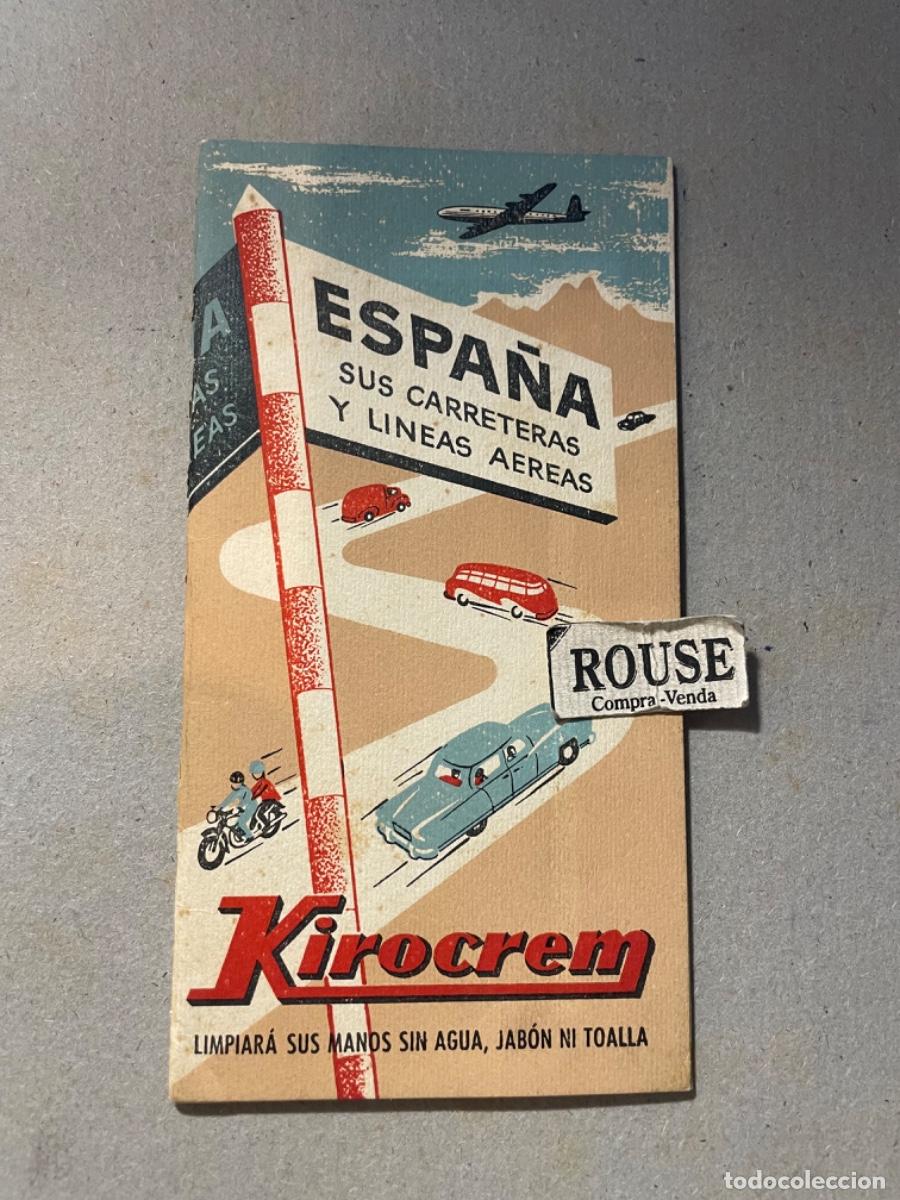 Tourismusbrosch&uuml;ren: TURISMO - FOLLETO , ESPA&Ntilde;A SUS CARRETERAS Y LINEAS AEREAS , PUBLICIDAD KIROCREM 24 PAG. 17,5X9 CM.
