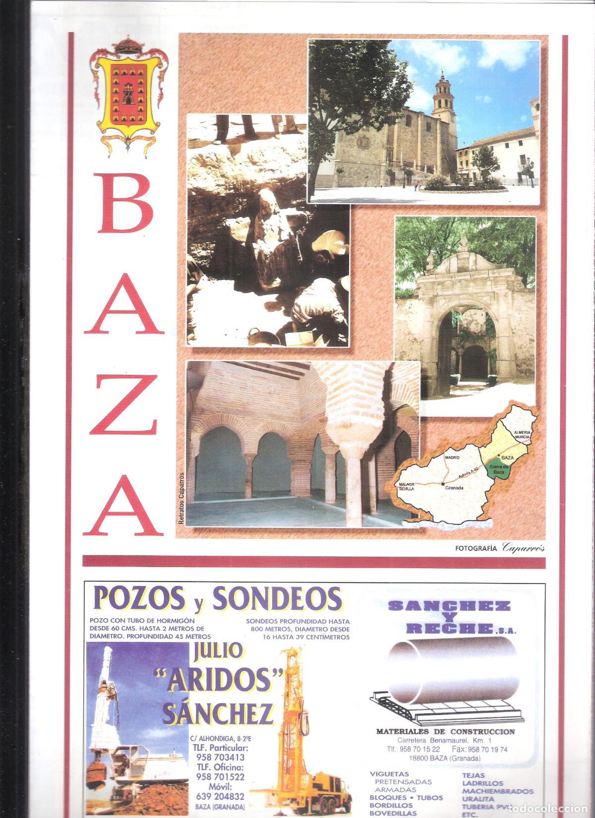 Tourismusbrosch&uuml;ren: Baza. Granada. 2002. Mapa, comercios y lugares de inter&eacute;s. Desplegable 30X21 / 60X90 cm.