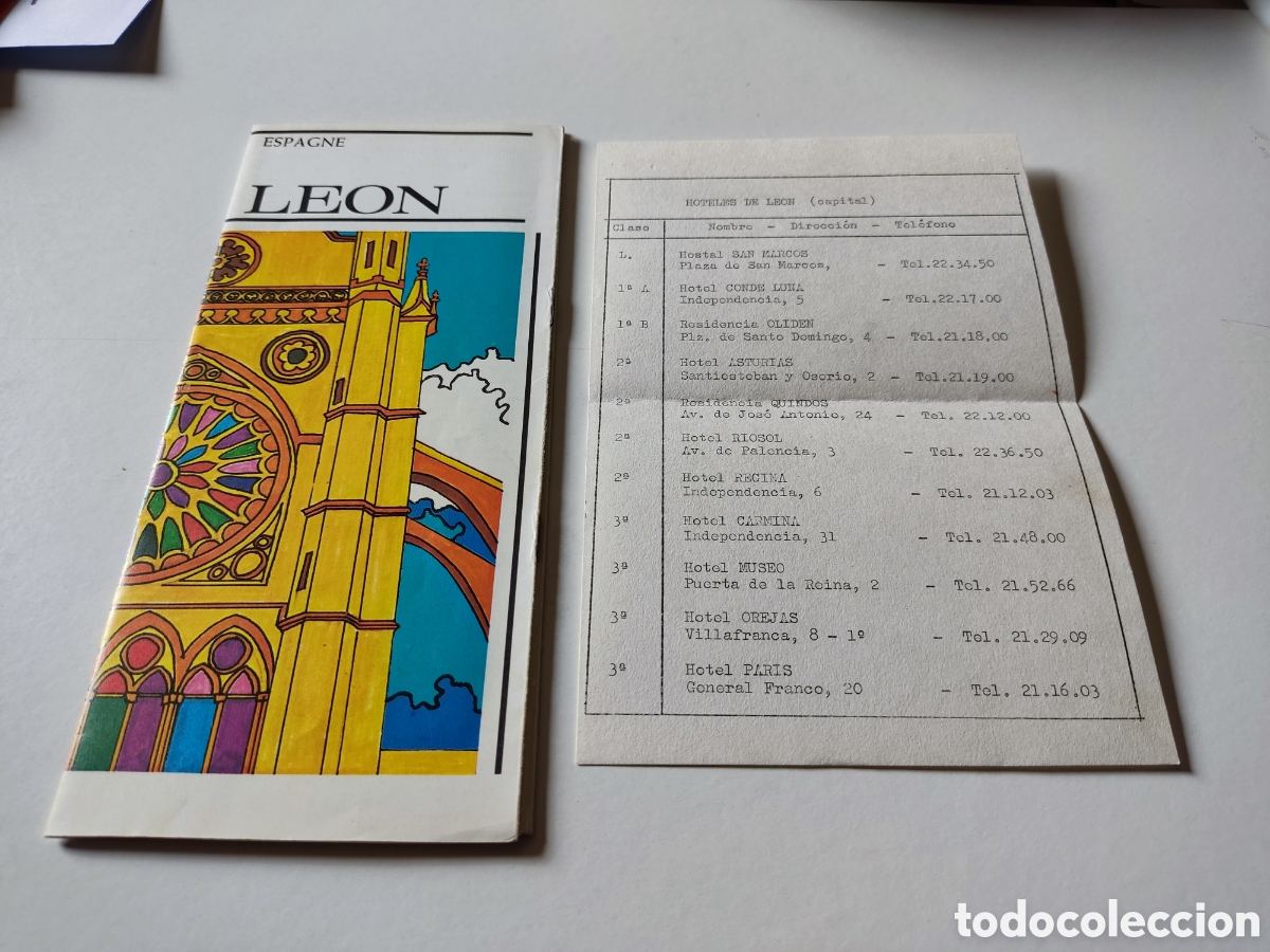 Folhetos de turismo: Folleto tur&iacute;stico Le&oacute;n escrito en franc&eacute;s