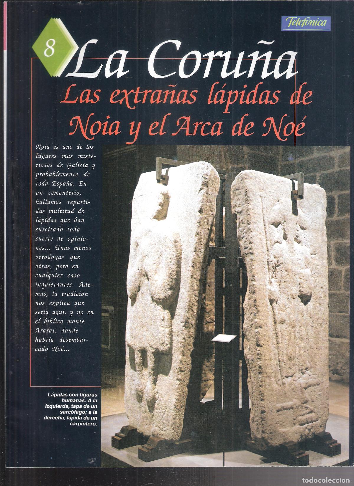 Folhetos de turismo: La Coru&ntilde;a. Las extra&ntilde;as l&aacute;pidas de Noia y el Arca de Noe. N&ordm; 8. ABC. 30X21 cm. 12 pags. Fasc&iacute;culo.