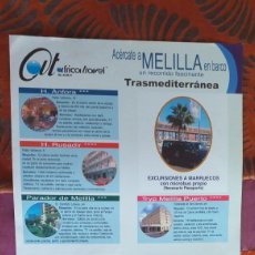 Folletos de turismo: MELILLA-FOLLETOS DE TURISMO-CIUDAD AUTONOMA DE MELILLA-TRASMEDITERRANEA