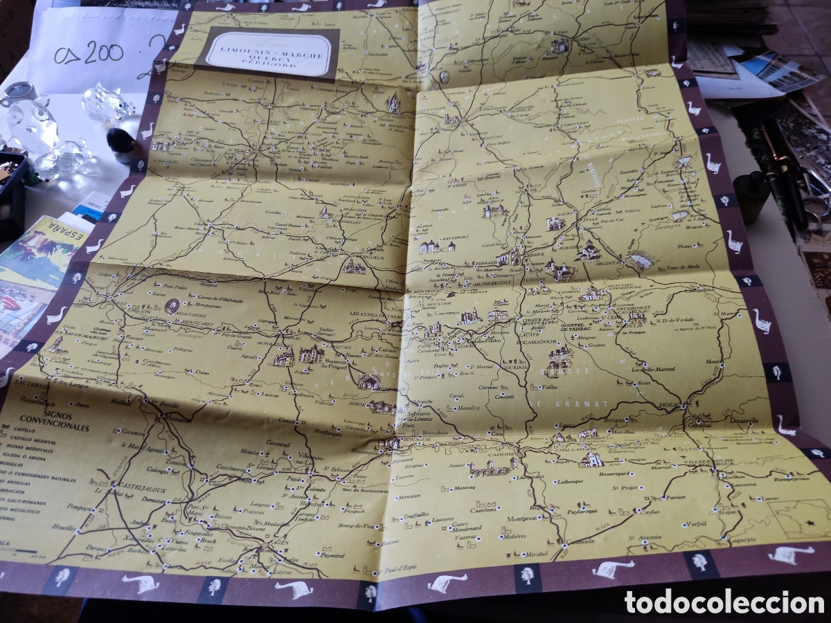 Brochures de tourisme: Mapa gu&iacute;a tur&iacute;stica limousin marche quercy perigord, Francia