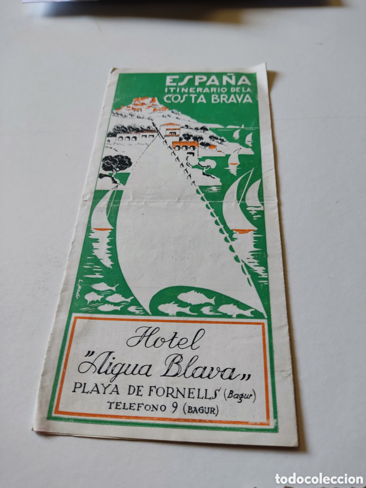 Brochures de tourisme: Folleto tur&iacute;stico Hotel aigua blava,playa de fornells, Bagur