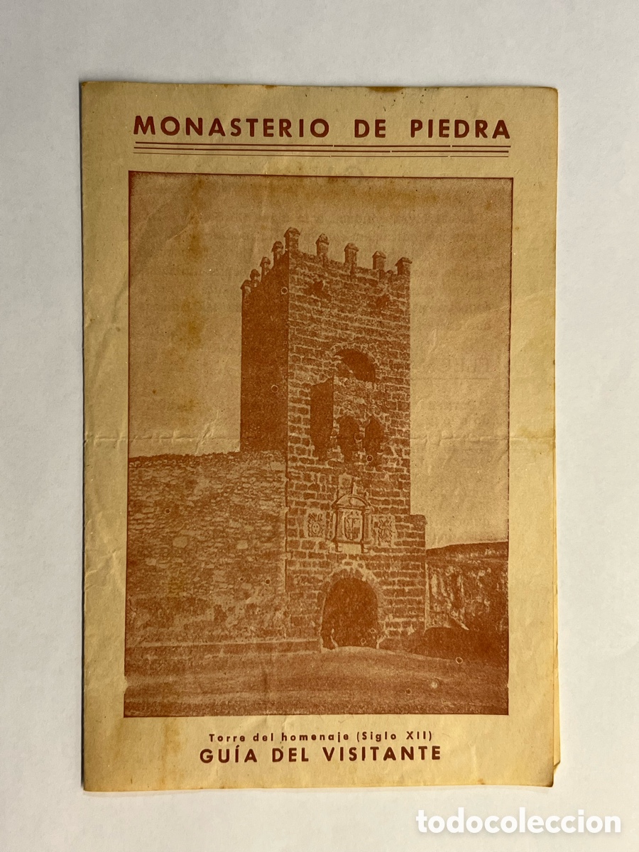 Travel Brochures: ZARAGOZA. Monasterio de Piedra.. Gu&iacute;a del Visitante.. (h.1960?) Diptico&hellip;