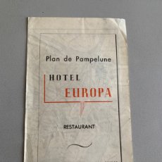 Folletos de turismo: HOTEL EUROPA. PLANO DE PAMPLONA. AÑOS 60