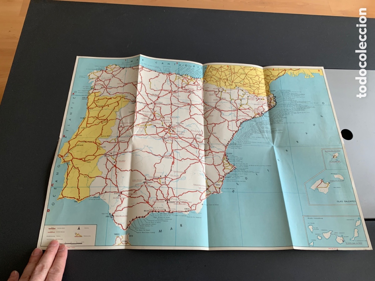 Folletos de turismo: MAPA DE CAMPINGS. ESPA&Ntilde;A 1967 - Foto 2