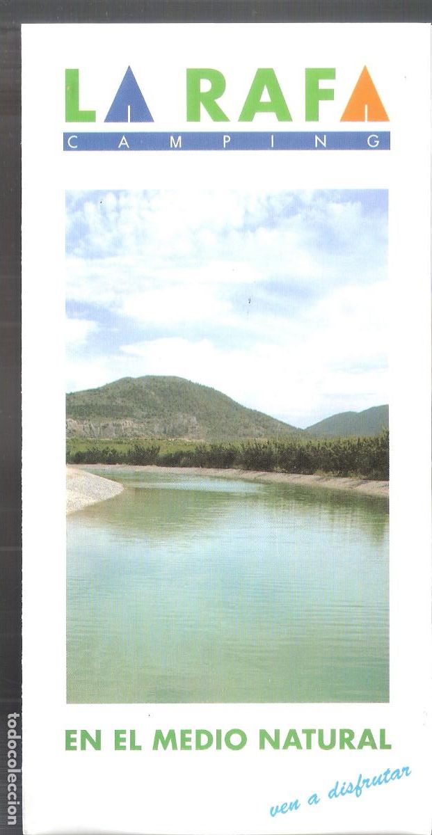 Brochures de tourisme: La Rafa, Camping. Bullas, Murcia. 1992. Tr&iacute;ptico. 21X11 cm.