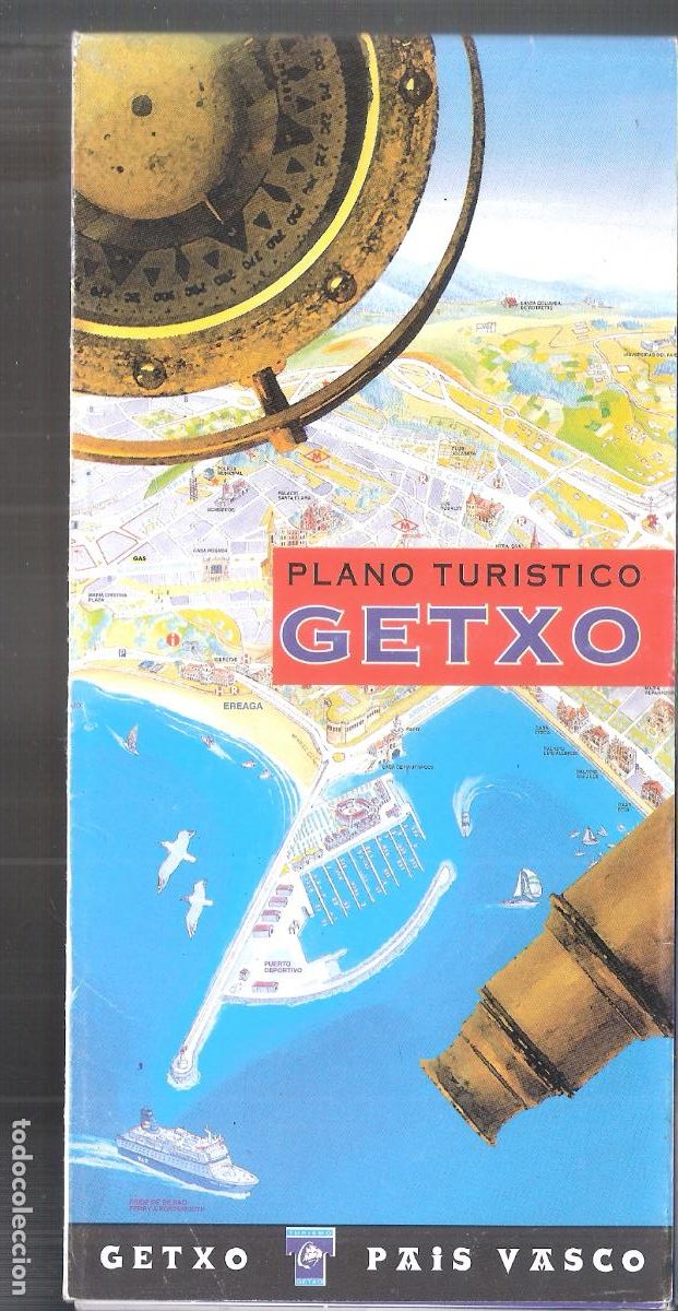 Folletos de turismo: Getxo. Plano tur&iacute;stico. Pa&iacute;s Vasco. Septiembre 1999. Desplegable. 21X10/42X70 cm.