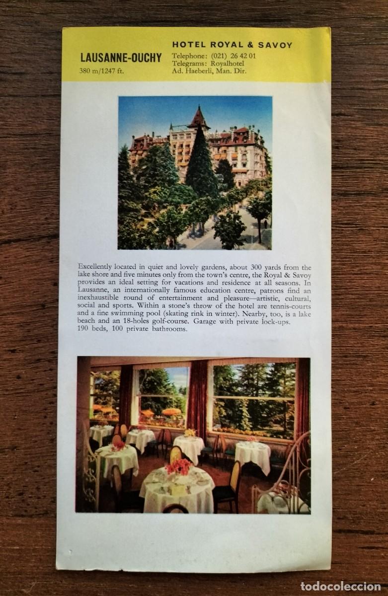 Tourismusbrosch&uuml;ren: FOLLETO DEL HOTEL ROYAL & SAVOY (LAUSANNE-DUCHY) LAUSANNE (SUIZA), A&Ntilde;OS 60