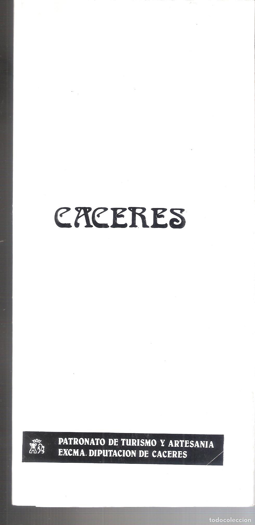 Folletos de turismo: C&aacute;ceres. Plano y Bares y tascas - Zona de vinos. Despegable. 25X12 / 50X36 cm. Doblez.