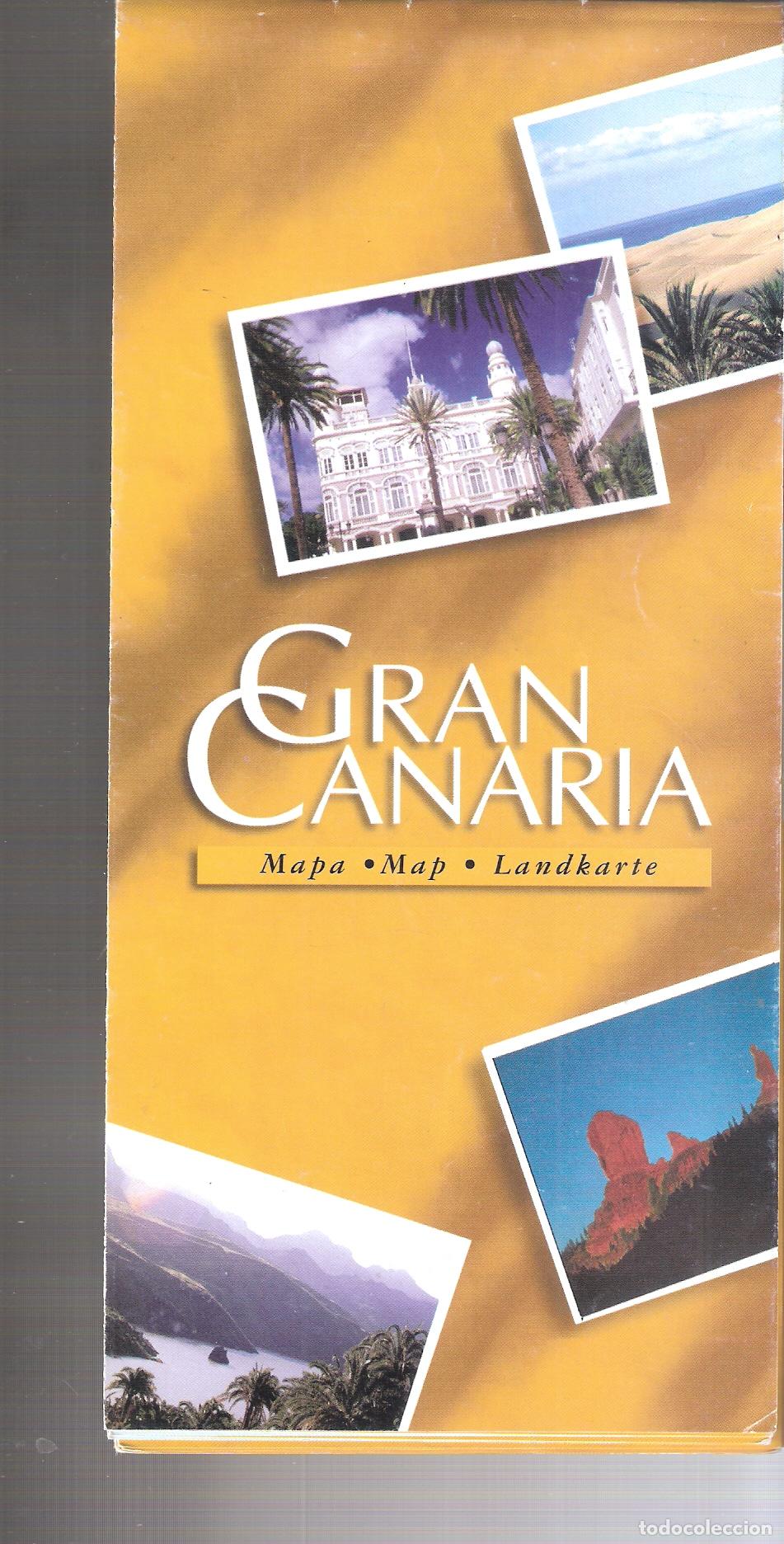 Travel Brochures: Gran Canaria. Mapa.Map.Landskarte. Desplegable. 22X11 / 44X66 cm.