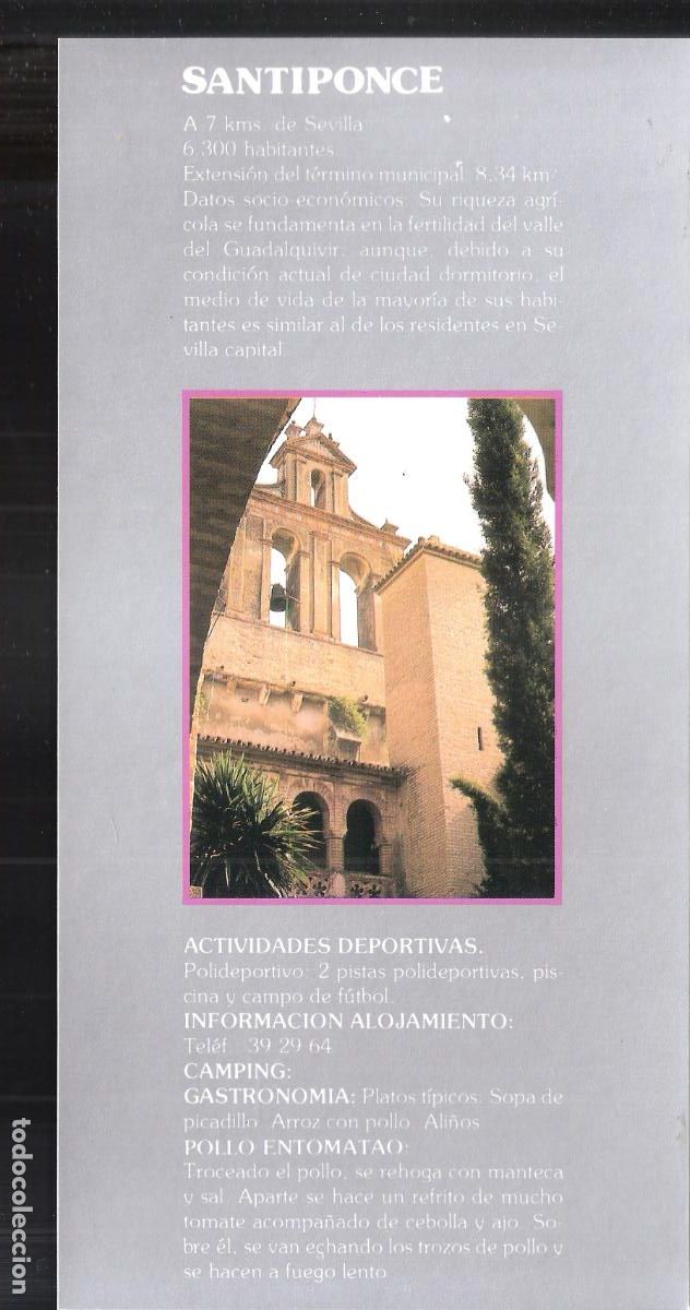 Travel Brochures: Santiponce.Sevilla. Patronato Provincial de Turismo de Sevilla.Hoja/Ficha. 21X11 cm.