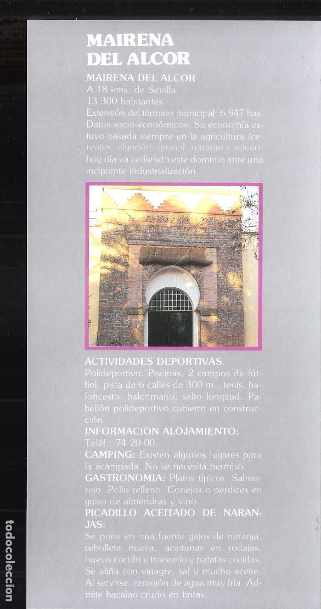Travel Brochures: Mairena del Alcor.Sevilla. Patronato Provincial de Turismo de Sevilla.Hoja/Ficha. 21X11 cm.