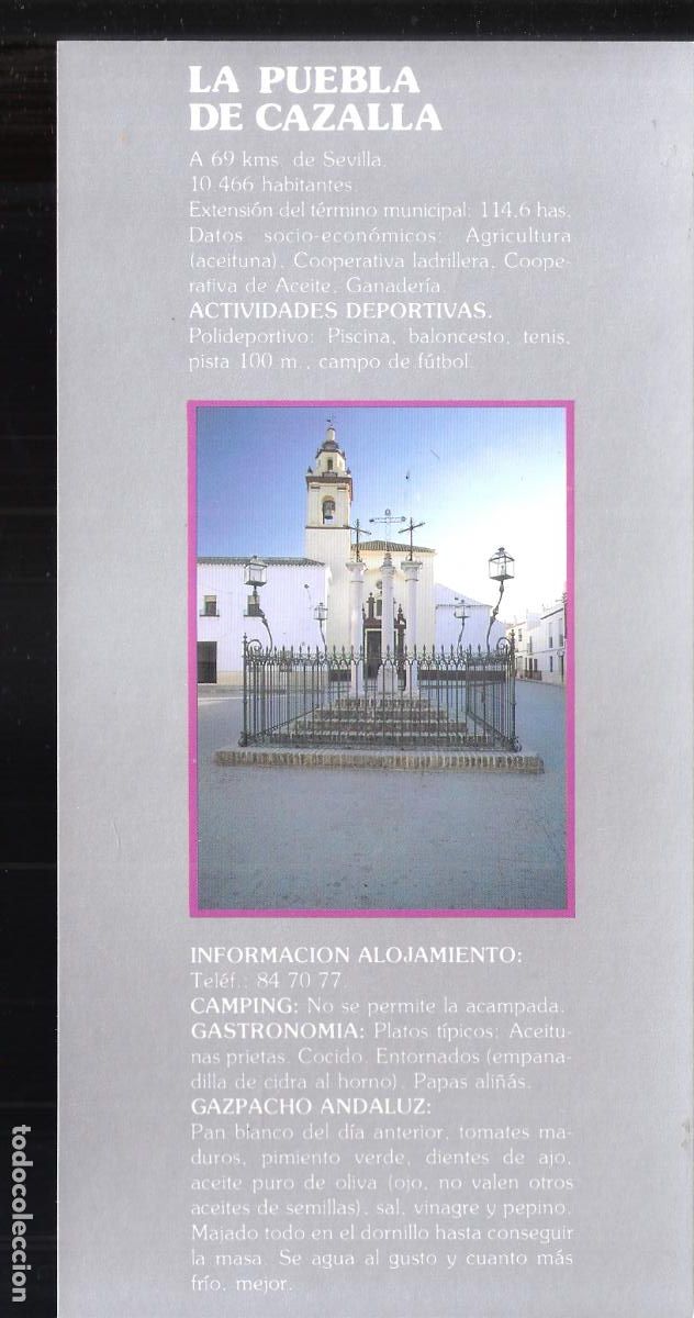 Brochures de tourisme: La Puebla de Cazalla.Sevilla. Patronato Provincial de Turismo de Sevilla.Hoja/Ficha. 21X11 cm.