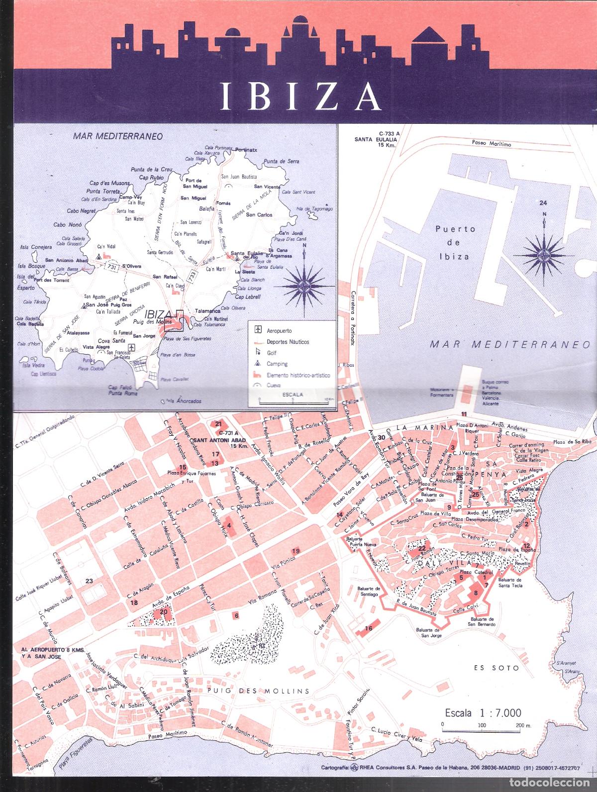 Brochures de tourisme: Ibiza. INPROTUR. 1987. Hoja. 28X21 cm.