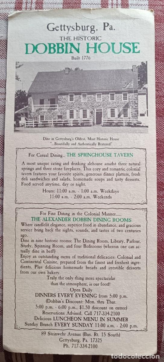 Travel Brochures: Gettysburg, Pa. - The Historic Dobbin House 1776 Restaurant & Tavern
