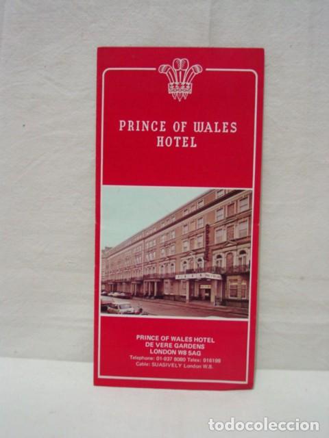 Brochures de tourisme: PRINCE OF WALES HOTEL LONDRES - GU&Iacute;A DESPLEGABLE CON FOTOS Y PLANO - A&Ntilde;OS 60/70 .