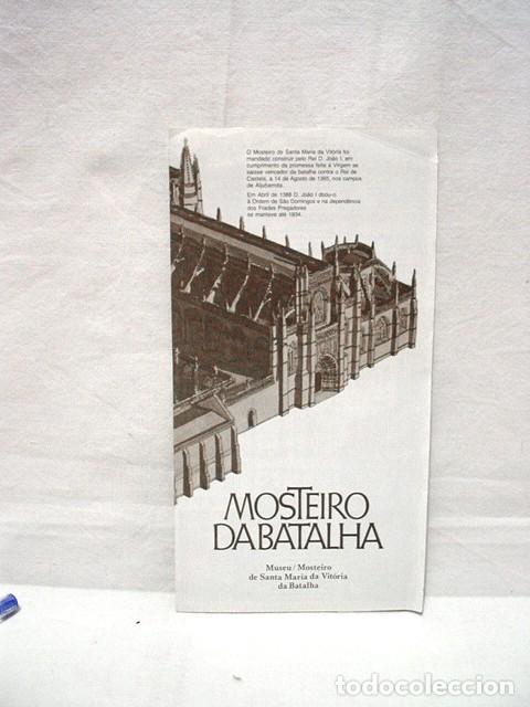 Brochures de tourisme: Monasterio De Batalh. &iquest;A&ntilde;os 70? Santa Maria de Vitoria. Portugal. D&iacute;ptico con texto, fotograf&iacute;as y 2