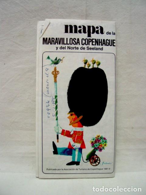 Brochures de tourisme: Copenhague y Norte de Seeland. A&ntilde;os 80. Folleto gu&iacute;a desplegable. Contiene 1 plano general