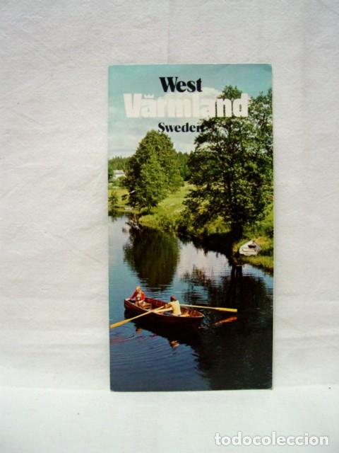 Brochures de tourisme: West V&auml;rmland. A&ntilde;os 80. Folleto desplegable. Contiene 1 mapa 42 X 26 Cm; peque&ntilde;os planos; textos y f