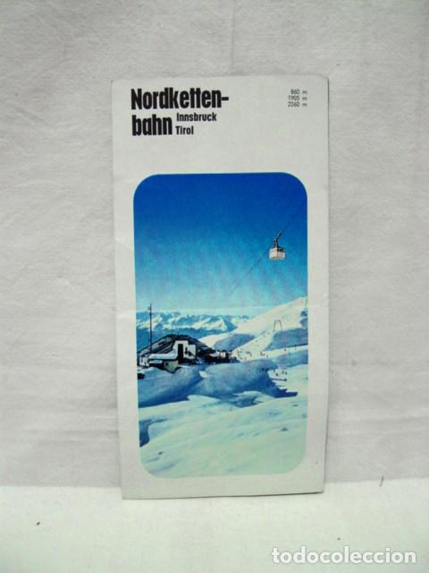Brochures de tourisme: Nordkettenbahn. Innsbruck Tirol. &iquest;A&ntilde;os 60-70? Telef&eacute;rico. Gu&iacute;a folleto. 4 p&aacute;ginas. Contiene textos y