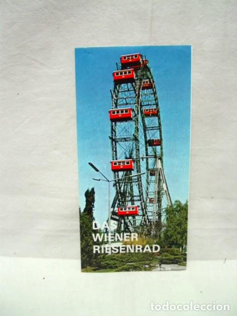 Brochures de tourisme: Das Wiener Riesenrad. &iquest;A&ntilde;os 60-70? Noria de Viena. Gu&iacute;a folleto. 4 p&aacute;ginas. Contiene textos y foto.