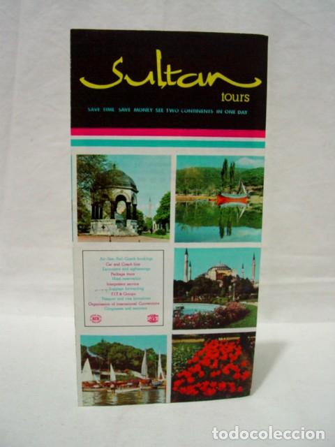 Brochures de tourisme: Sultan Tours. Sin fecha, muy probablemente A&ntilde;os 60. Folleto desplegable. Contiene textos, fotos y ma