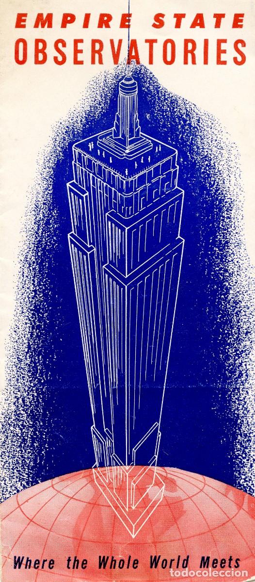 Travel Brochures: MUY ANTIGUO FOLLETO &rdquo;EMPIRE STATE OBSERVATORIES&rdquo; - NEW YORK, U.S.A. - IDIOMA INGL&Eacute;S A&Ntilde;OS 50